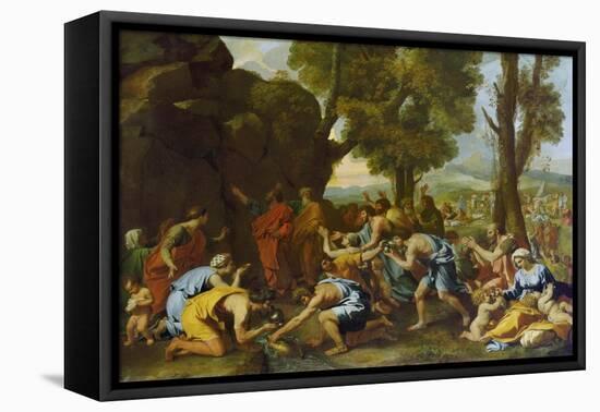 Moses Striking Water from the Rock-Nicolas Poussin-Framed Stretched Canvas