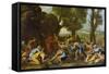 Moses Striking Water from the Rock-Nicolas Poussin-Framed Stretched Canvas