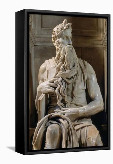 Moses, Tomb of Giulio II-Michelangelo-Framed Stretched Canvas