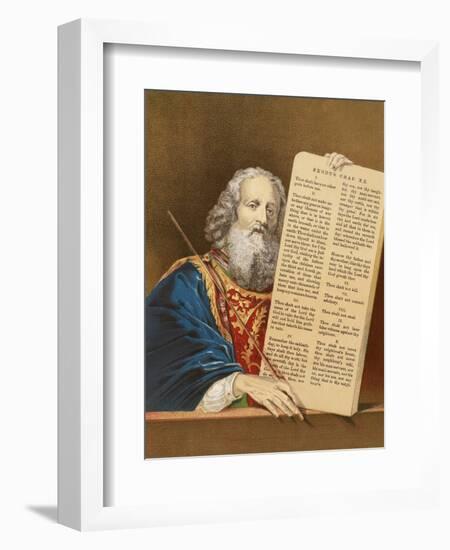 Moses with the Tables of the Law-English-Framed Premium Giclee Print