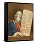 Moses with the Tables of the Law-English-Framed Stretched Canvas