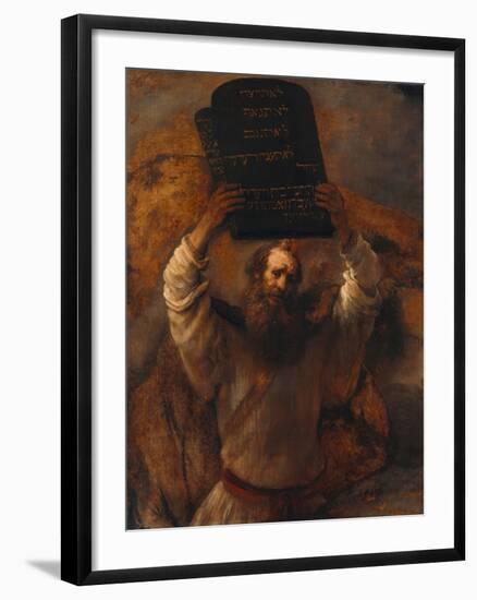 Moses with the Ten Commandments, 1659-Rembrandt van Rijn-Framed Premium Giclee Print