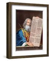 Moses with the Ten Commandments, Mid 19th Century-null-Framed Giclee Print