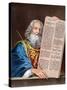 Moses with the Ten Commandments, Mid 19th Century-null-Stretched Canvas
