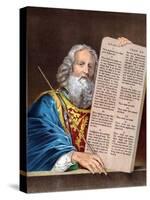 Moses with the Ten Commandments, Mid 19th Century-null-Stretched Canvas