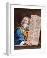 Moses with the Ten Commandments, Mid 19th Century-null-Framed Giclee Print