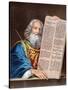 Moses with the Ten Commandments, Mid 19th Century-null-Stretched Canvas