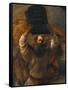 Moses with the Ten Commandments-Rembrandt van Rijn-Framed Stretched Canvas