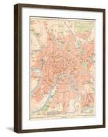 'Moskau' - A Map Of Moscow, 1892-Friedrich Arnold Brockhaus-Framed Giclee Print