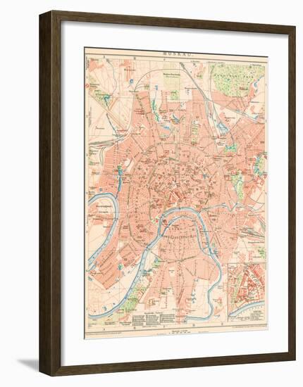 'Moskau' - A Map Of Moscow, 1892-Friedrich Arnold Brockhaus-Framed Giclee Print