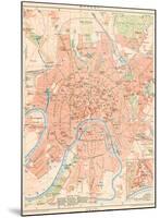 'Moskau' - A Map Of Moscow, 1892-Friedrich Arnold Brockhaus-Mounted Giclee Print