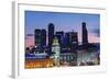 Moskva-City Skyline at Dusk-Jon Hicks-Framed Photographic Print