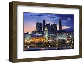 Moskva-City Skyline at Dusk-Jon Hicks-Framed Photographic Print