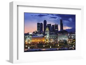 Moskva-City Skyline at Dusk-Jon Hicks-Framed Photographic Print