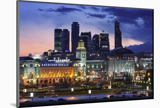 Moskva-City Skyline at Dusk-Jon Hicks-Mounted Photographic Print