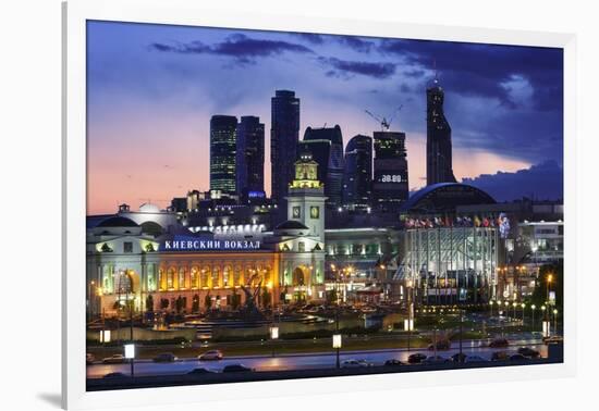 Moskva-City Skyline at Dusk-Jon Hicks-Framed Photographic Print