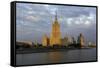 Moskva River and Hotel Ukraine-Gavin Hellier-Framed Stretched Canvas