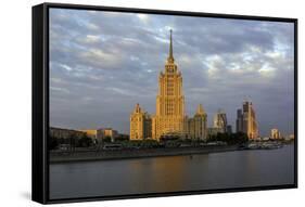 Moskva River and Hotel Ukraine-Gavin Hellier-Framed Stretched Canvas