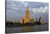 Moskva River and Hotel Ukraine-Gavin Hellier-Stretched Canvas