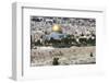 Moslem Golden Dome of the Rock, Outside Walls, and Historic Jewish Cemetery, City of JerUSAlem-Dave Bartruff-Framed Photographic Print