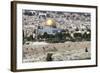 Moslem Golden Dome of the Rock, Outside Walls, and Historic Jewish Cemetery, City of JerUSAlem-Dave Bartruff-Framed Photographic Print