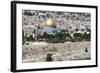 Moslem Golden Dome of the Rock, Outside Walls, and Historic Jewish Cemetery, City of JerUSAlem-Dave Bartruff-Framed Photographic Print