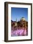 Mosque Church and Trinity Column at Dusk, Pecs, Southern Transdanubia, Hungary-Ian Trower-Framed Photographic Print