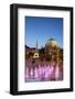 Mosque Church and Trinity Column at Dusk, Pecs, Southern Transdanubia, Hungary-Ian Trower-Framed Photographic Print
