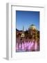 Mosque Church and Trinity Column at Dusk, Pecs, Southern Transdanubia, Hungary-Ian Trower-Framed Photographic Print