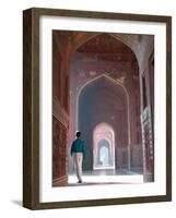 Mosque Hall Detail, Taj Mahal, India-Walter Bibikow-Framed Photographic Print