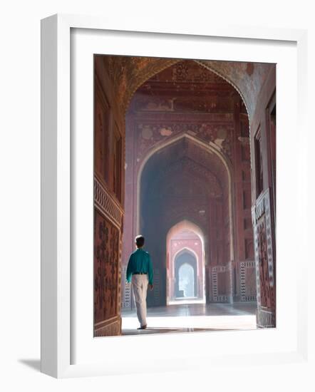 Mosque Hall Detail, Taj Mahal, India-Walter Bibikow-Framed Photographic Print