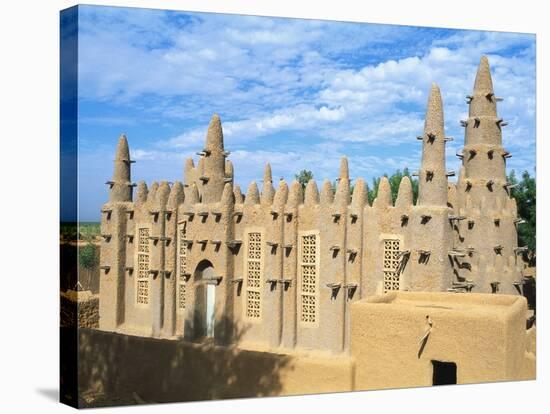 Mosque in Bozo, Mopti, Mali, Africa-Bruno Morandi-Stretched Canvas