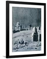 Mosque of Muhammad Ali under Moonlight, Cairo, Egypt, 1928-Louis Cabanes-Framed Premium Giclee Print