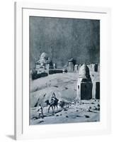 Mosque of Muhammad Ali under Moonlight, Cairo, Egypt, 1928-Louis Cabanes-Framed Giclee Print