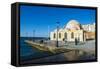 Mosque of the Janissaries, in the Venetian Port of Chania, Crete, Greek Islands, Greece, Europe-Michael Runkel-Framed Stretched Canvas