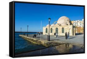 Mosque of the Janissaries, in the Venetian Port of Chania, Crete, Greek Islands, Greece, Europe-Michael Runkel-Framed Stretched Canvas