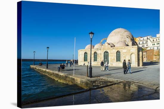 Mosque of the Janissaries, in the Venetian Port of Chania, Crete, Greek Islands, Greece, Europe-Michael Runkel-Stretched Canvas