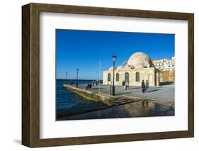 Mosque of the Janissaries, in the Venetian Port of Chania, Crete, Greek Islands, Greece, Europe-Michael Runkel-Framed Photographic Print