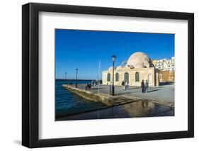 Mosque of the Janissaries, in the Venetian Port of Chania, Crete, Greek Islands, Greece, Europe-Michael Runkel-Framed Photographic Print