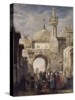 Mosquée d'al-Azhar au Caire-Adrien Dauzats-Stretched Canvas