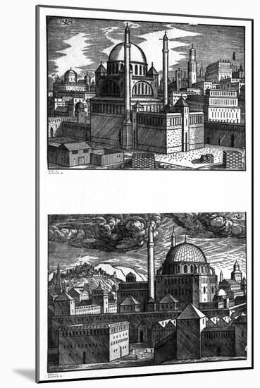 Mosques of Constantinople, 1570-Melchior Lorck-Mounted Giclee Print