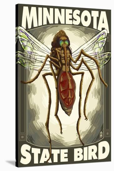 Mosquito - Minnesota State Bird-Lantern Press-Stretched Canvas