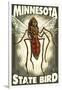 Mosquito - Minnesota State Bird-Lantern Press-Framed Art Print