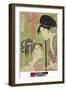 Mosquito Net, from the Series Model Young Women in Mist (Kasumi-Ori Musume Hinagata) (Kaya), 1794-9-Kitagawa Utamaro-Framed Giclee Print