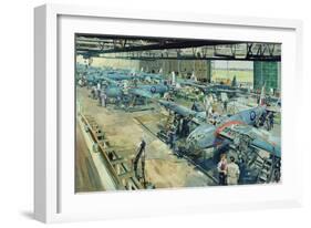 Mosquitos on the Line at Hatfield-Terence Cuneo-Framed Giclee Print