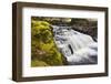 Mossy Rock and Waterfall on Grisedale Beck Near Garsdale Head-Mark-Framed Photographic Print