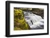 Mossy Rock and Waterfall on Grisedale Beck Near Garsdale Head-Mark-Framed Photographic Print