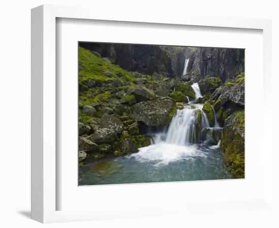 Mossy Waterfall Along the Strandar River-Hans Strand-Framed Photographic Print