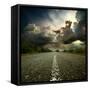 Most Asphalt Road. Shallow Depth Of Field-Krivosheev Vitaly-Framed Stretched Canvas