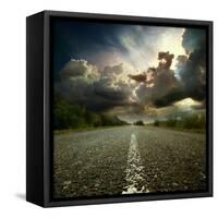 Most Asphalt Road. Shallow Depth Of Field-Krivosheev Vitaly-Framed Stretched Canvas